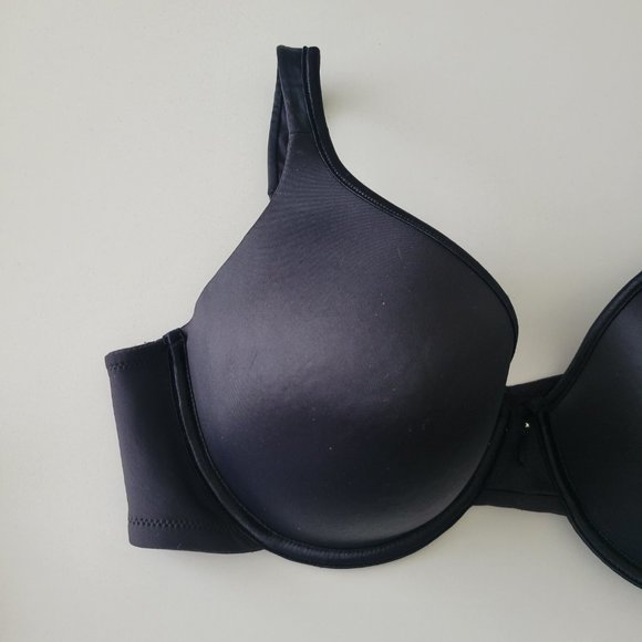 Vanity Fair Bra 36D Body Caress Underwire Full Coverage Convertible Straps Black - Picture 3 of 8